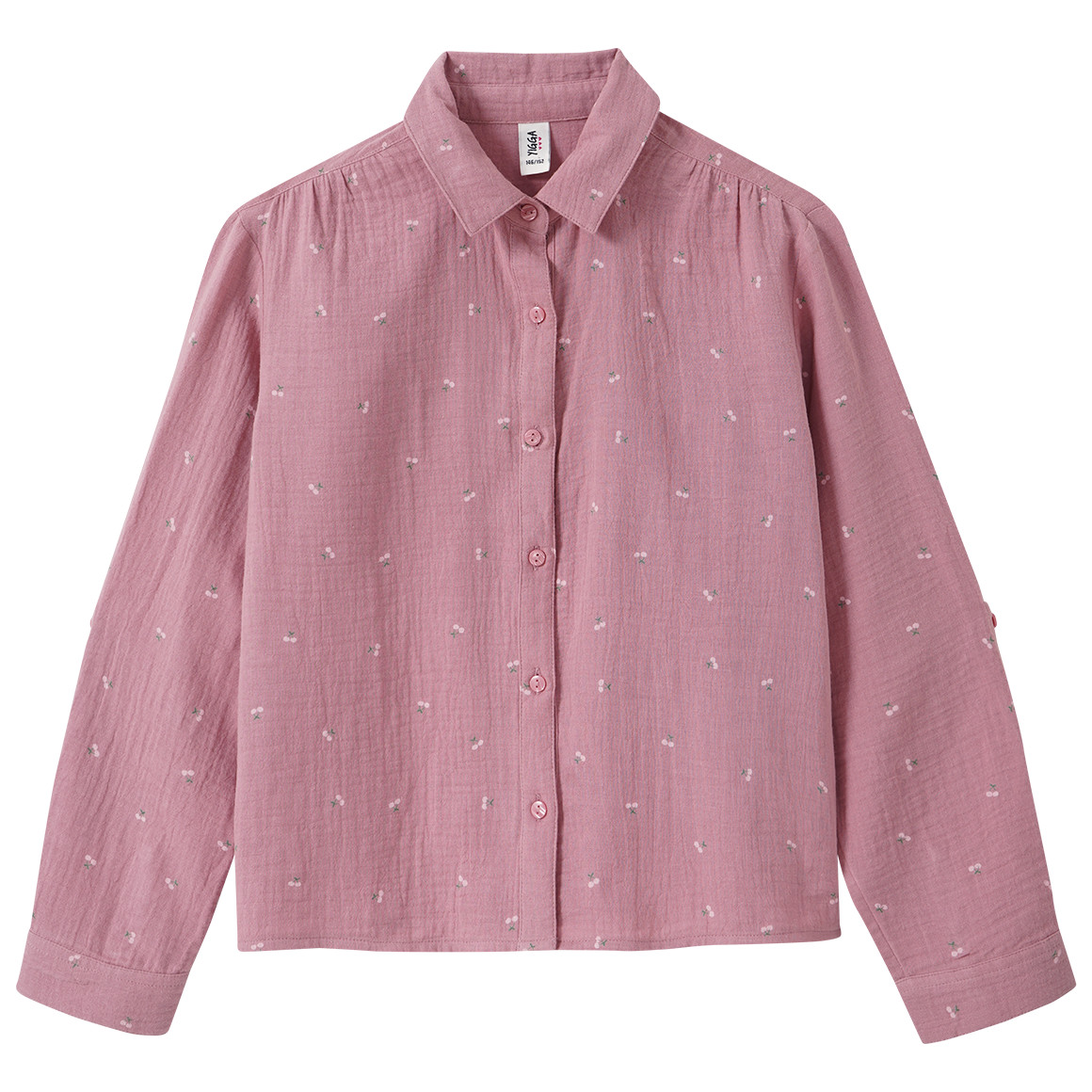 Mousseline meisjesblouse met print