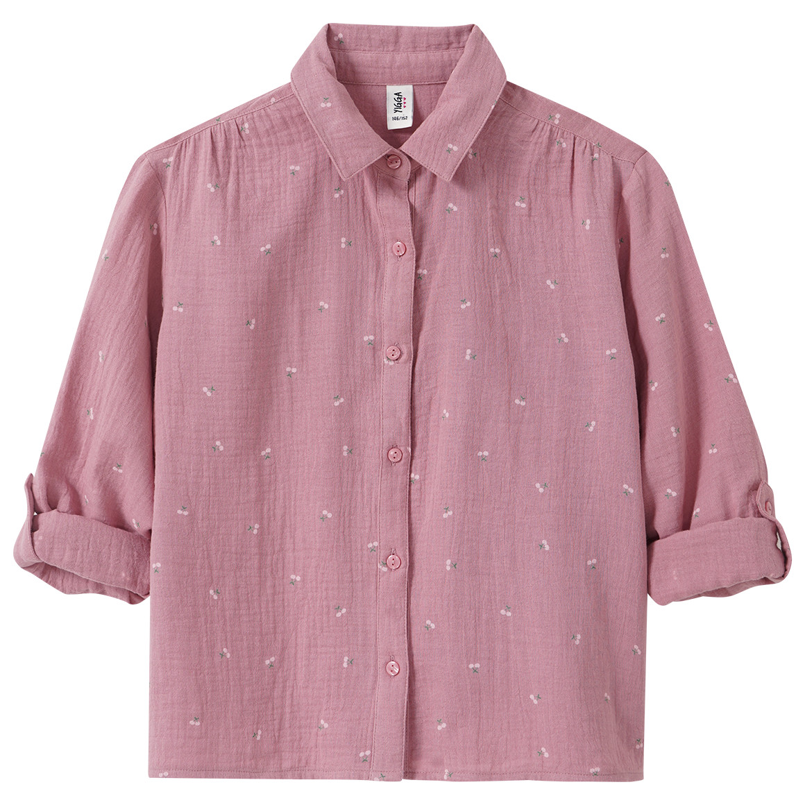 Mousseline meisjesblouse met print