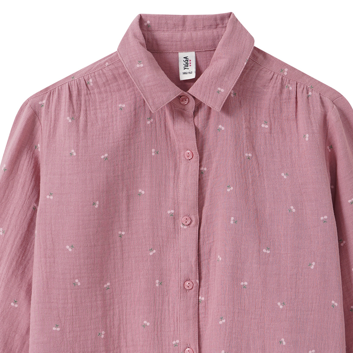 Mousseline meisjesblouse met print