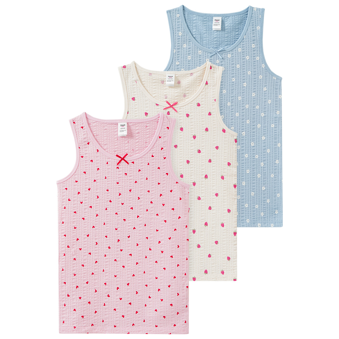 3 Mädchen Unterhemden mit Bio-Baumwolle