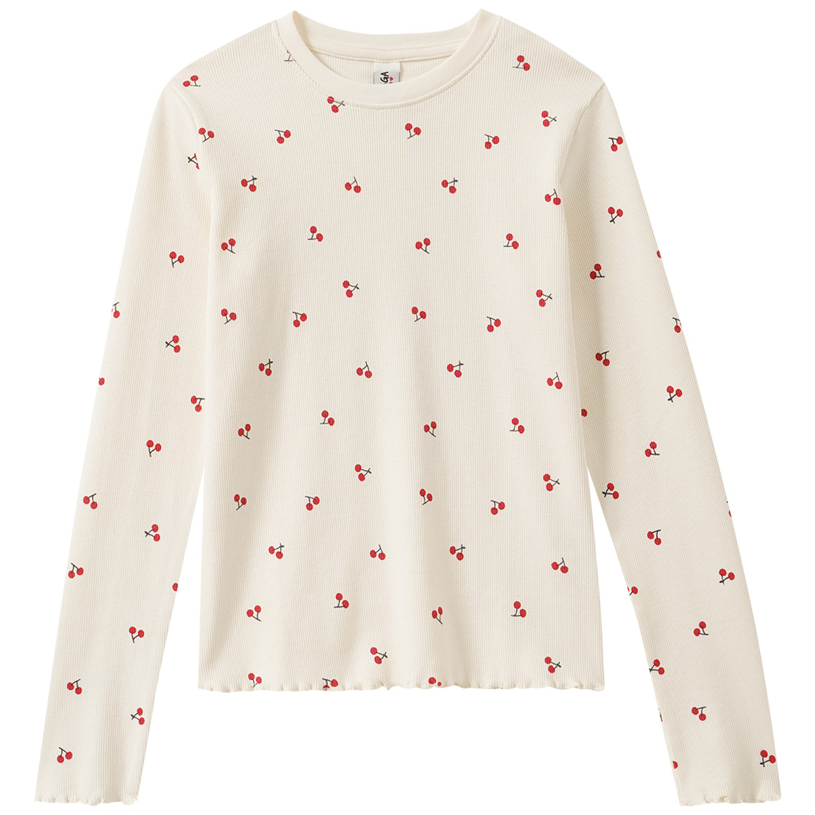Mädchen Langarmshirt mit Kirsch-Allover
