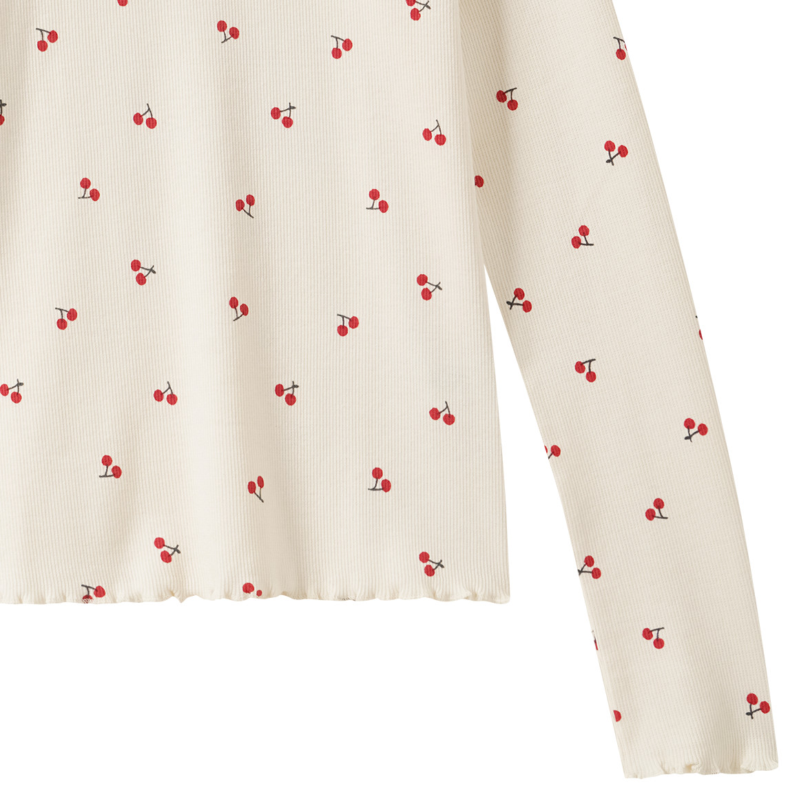 Mädchen Langarmshirt mit Kirsch-Allover