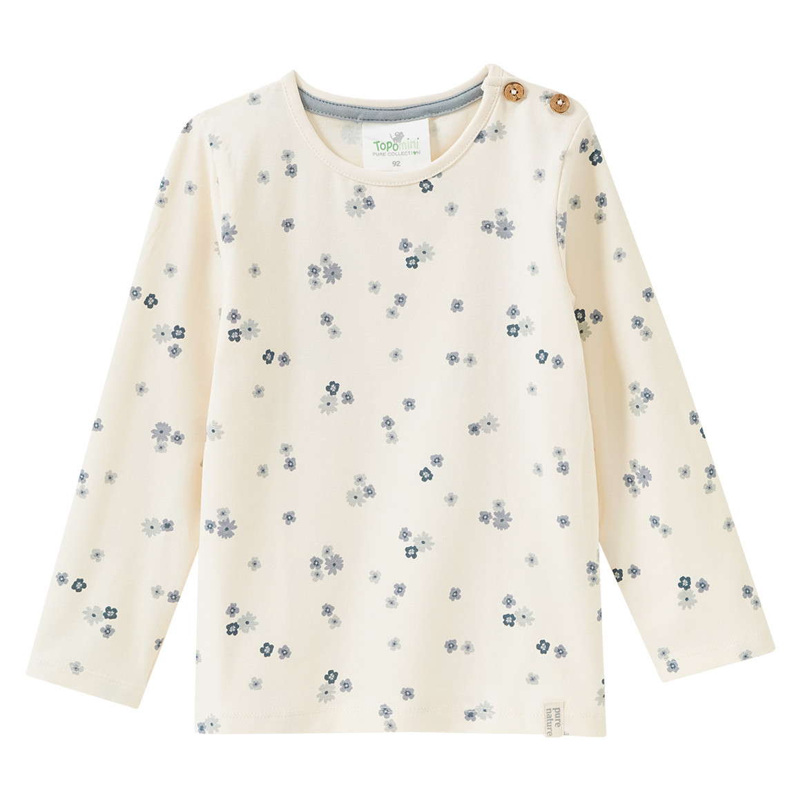 2 Baby Langarmshirts mit Blümchen