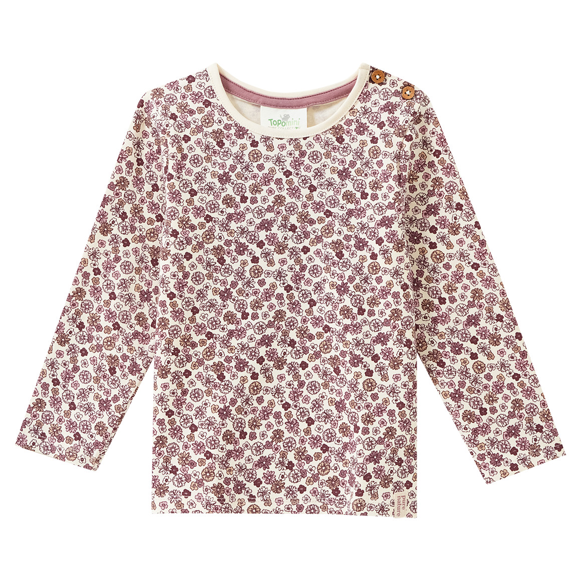 2 Baby Langarmshirts mit Blümchen