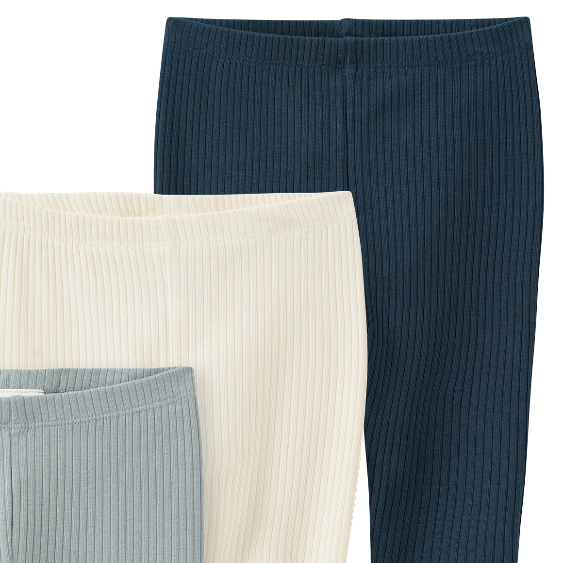 3 Baby Leggings mit Rippstruktur