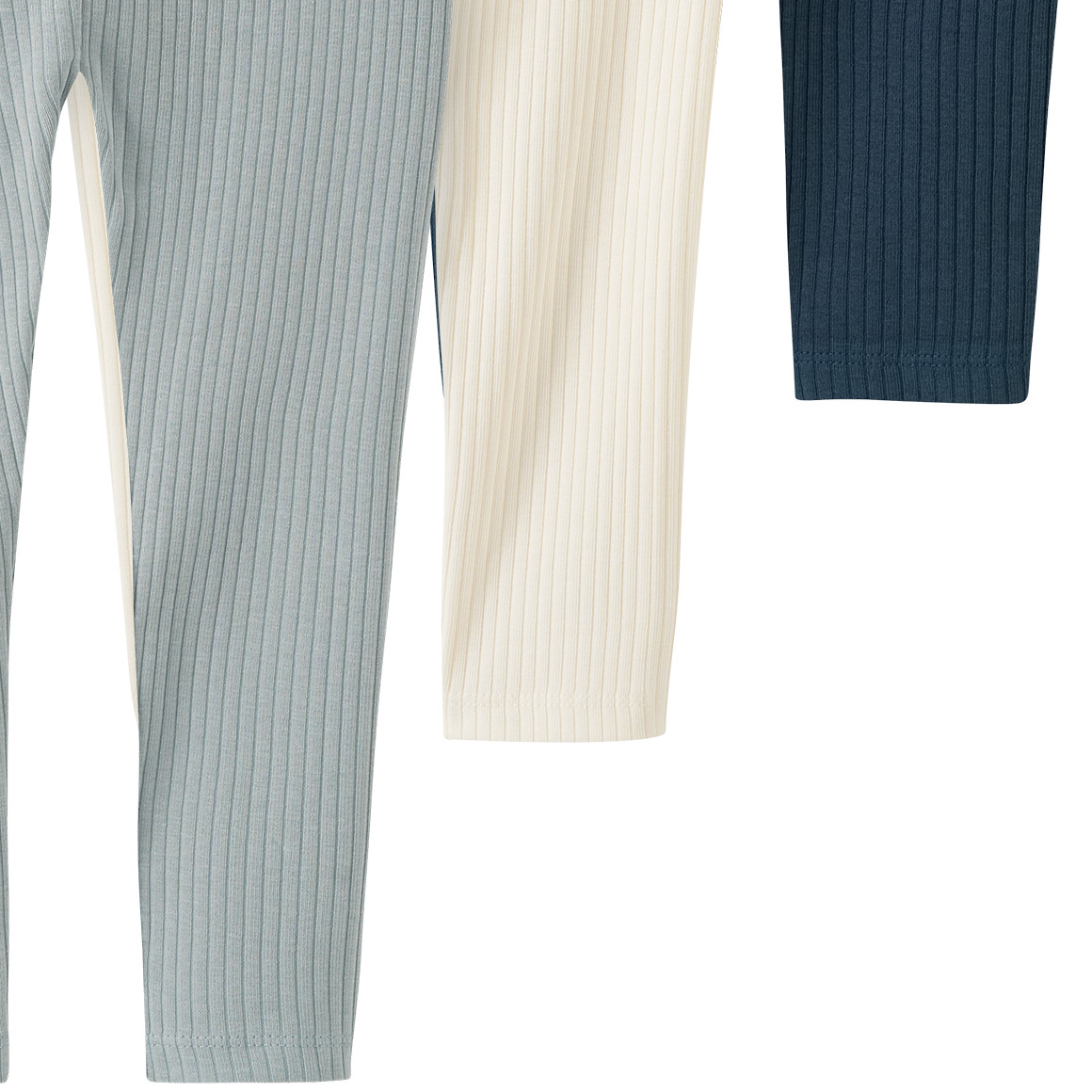 3 Baby Leggings mit Rippstruktur
