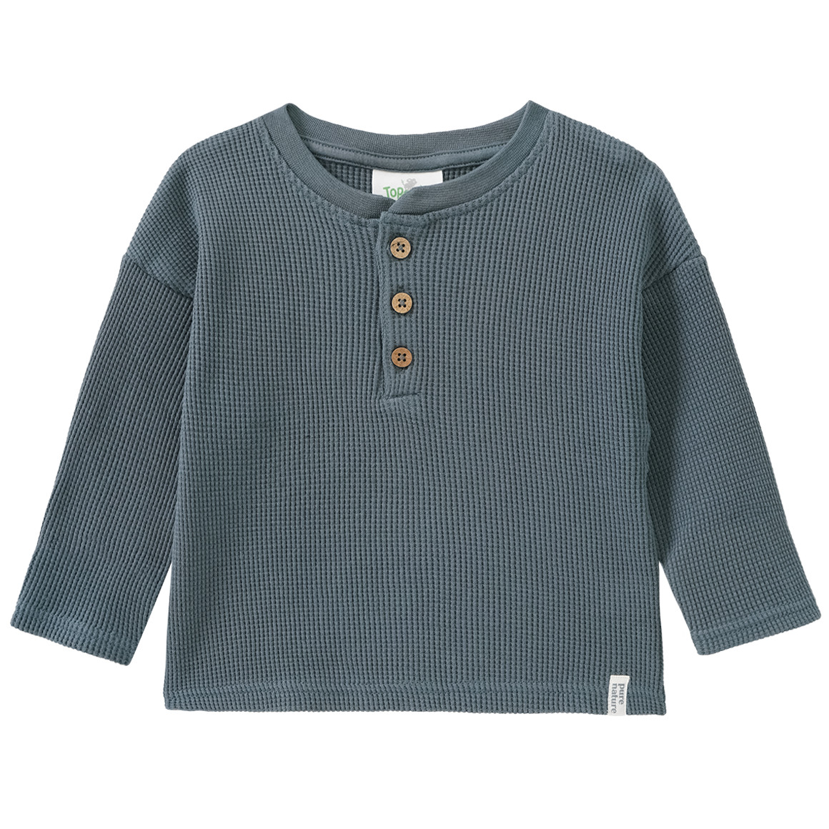 2 Baby Langarmshirts aus Waffel-Piqué