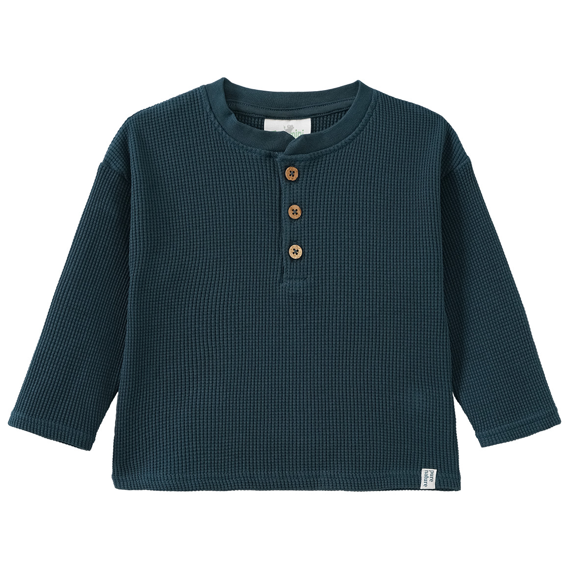 2 Baby Langarmshirts aus Waffel-Piqué