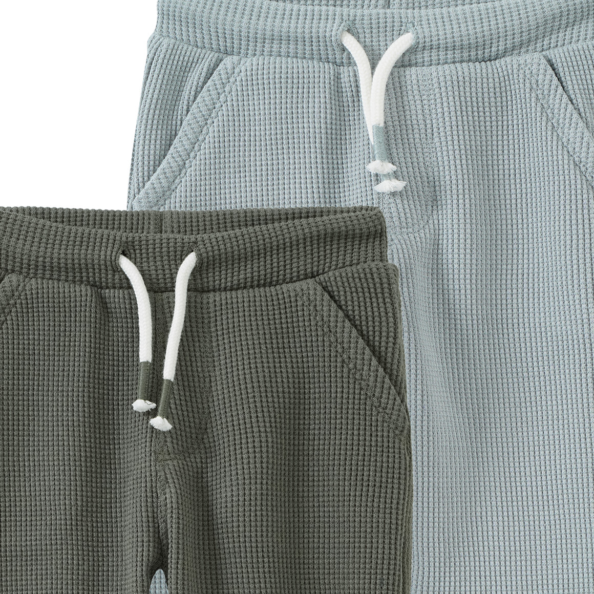 2 Baby Jogginghosen aus Waffel-Piqué