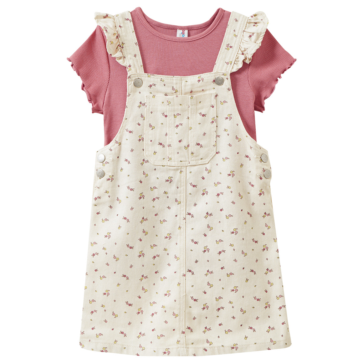Mädchen Set aus Latzkleid und T-Shirt