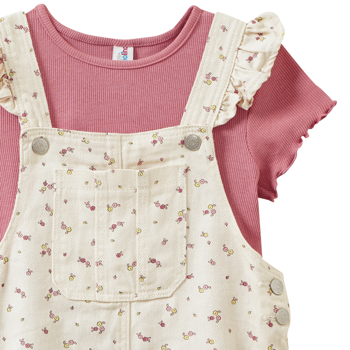 Mädchen Set aus Latzkleid und T-Shirt