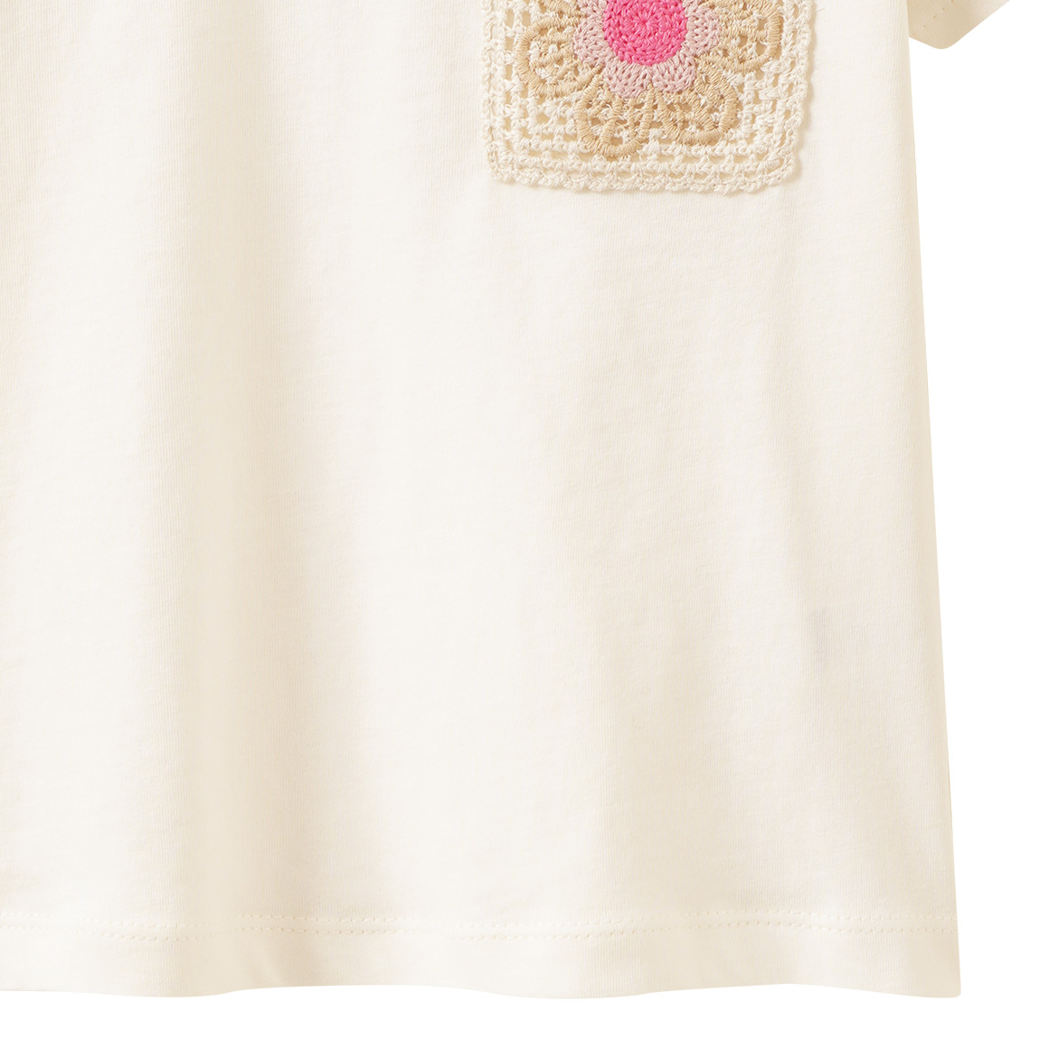 Mädchen T-Shirt mit Häkeltasche