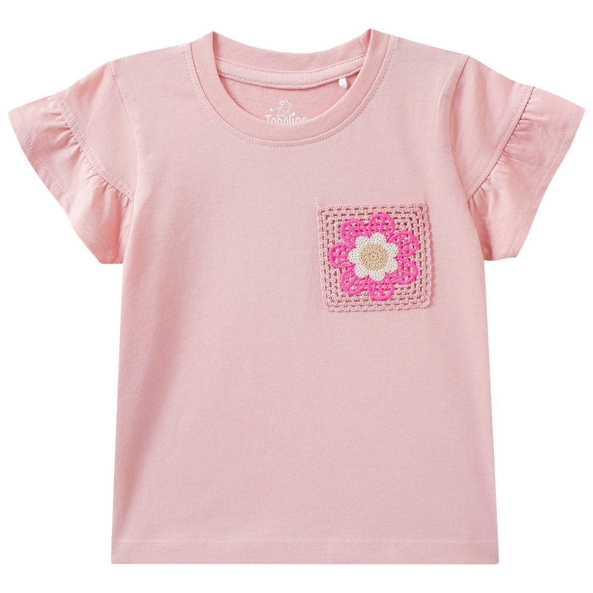 Mädchen T-Shirt mit Häkeltasche