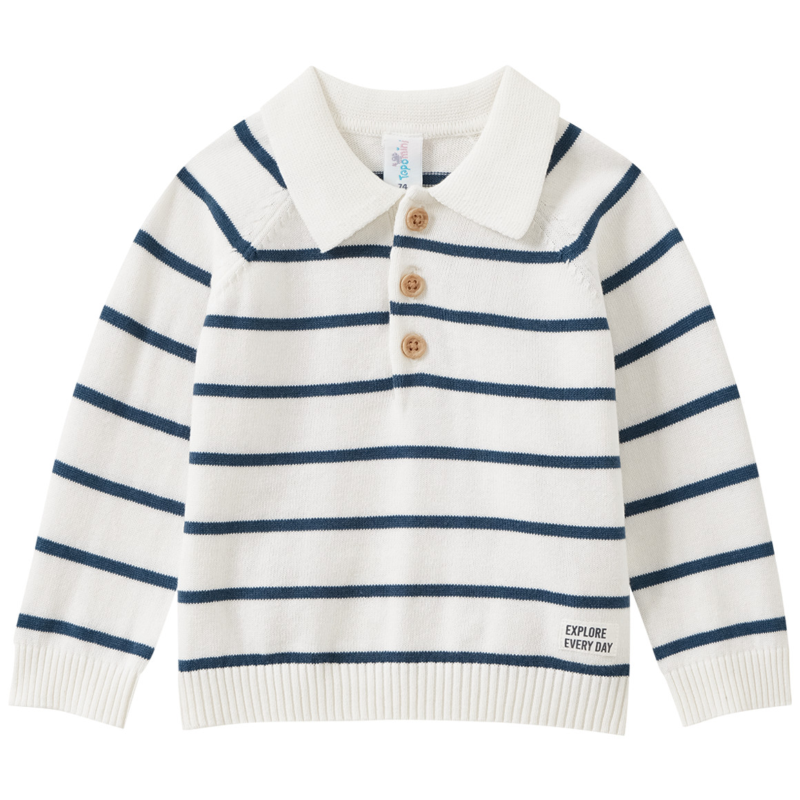 Baby Strickpullover mit Polo-Kragen