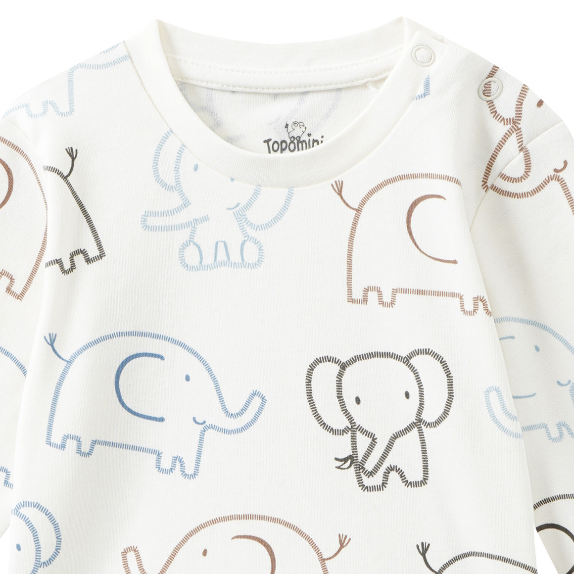Baby Langarmshirt mit Elefanten-Allover