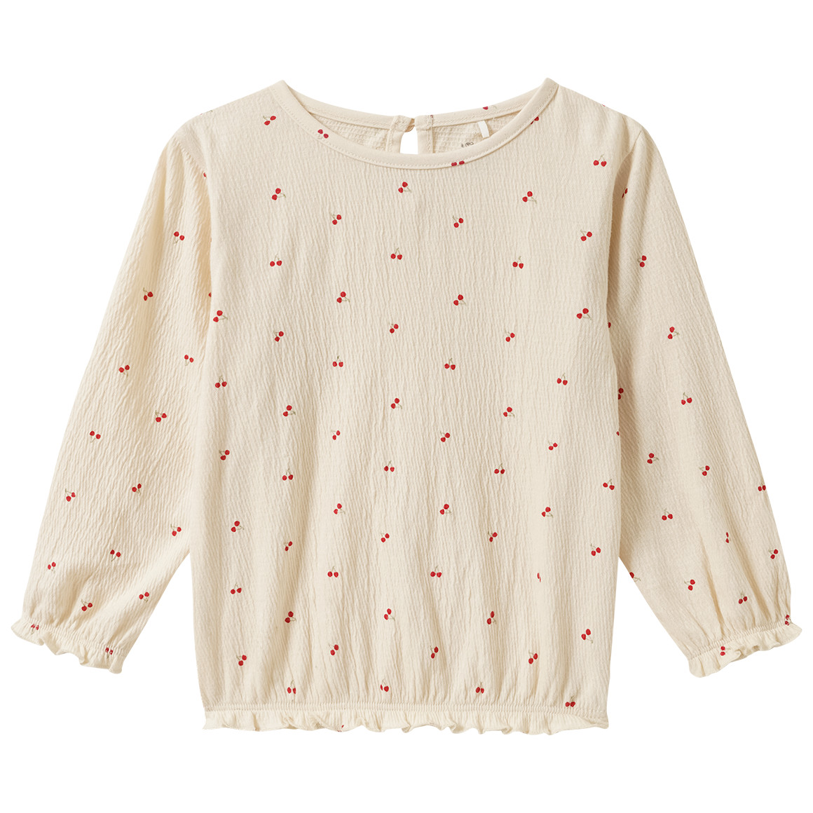 Babyshirt met lange mouwen en crêpestructuur