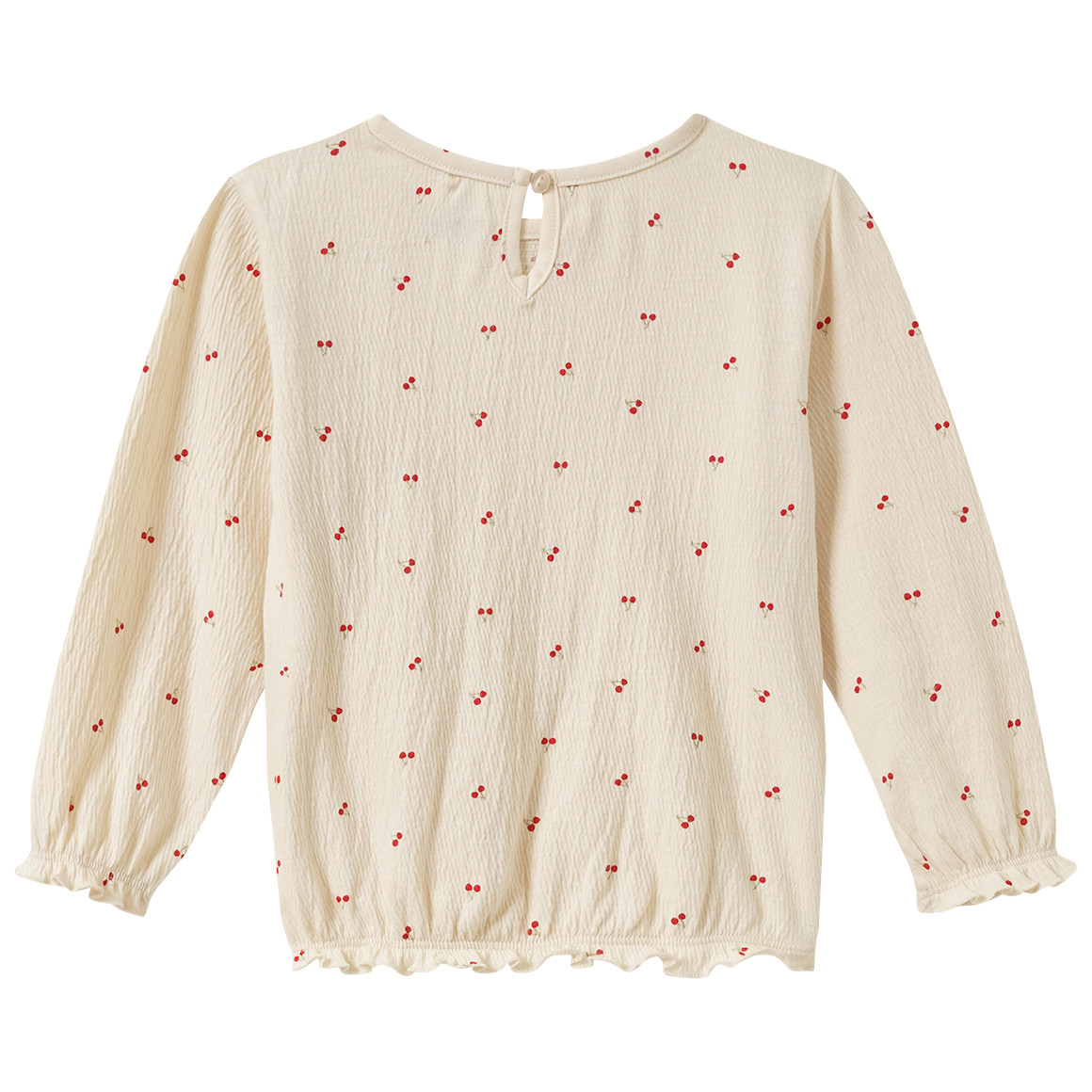 Babyshirt met lange mouwen en crêpestructuur