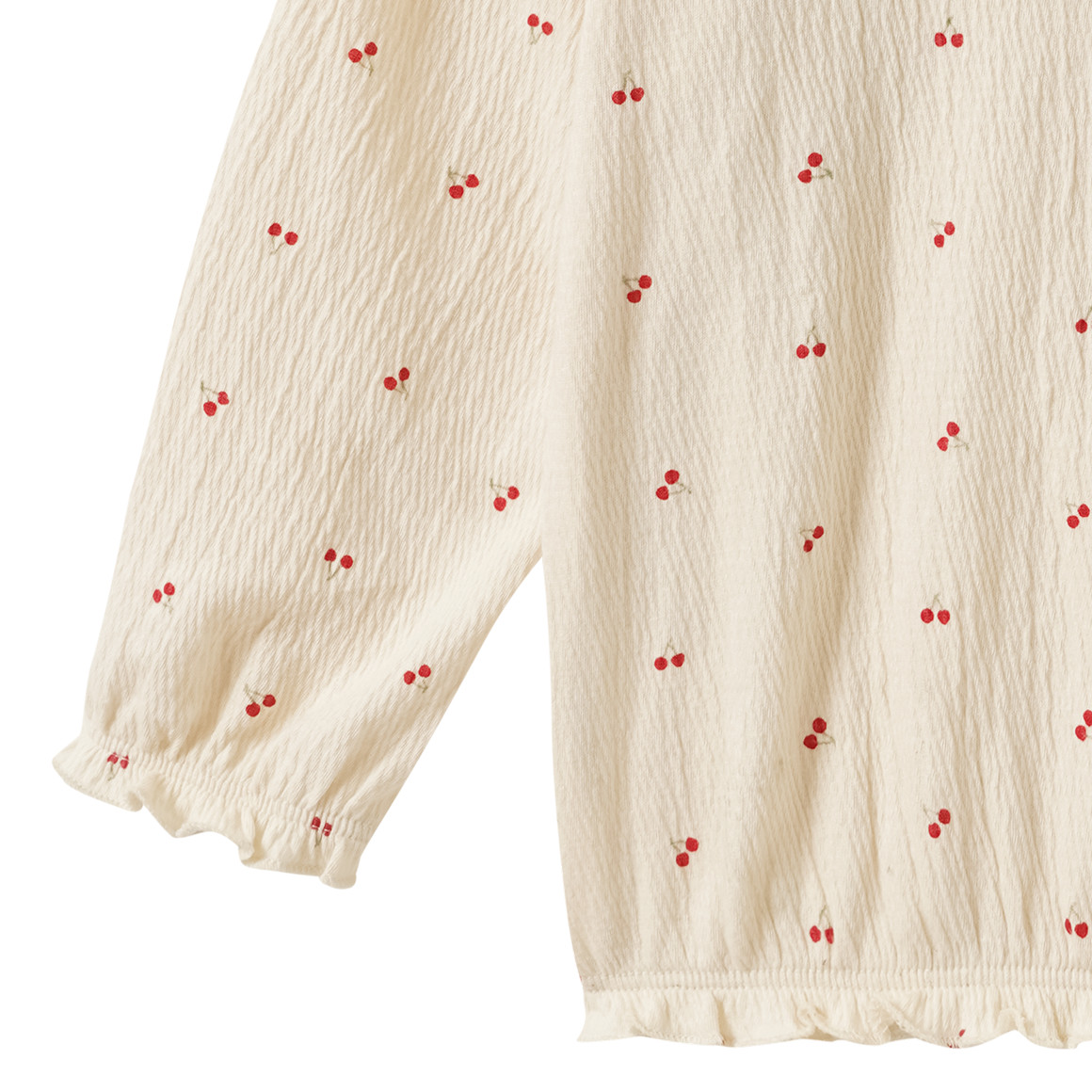 Babyshirt met lange mouwen en crêpestructuur