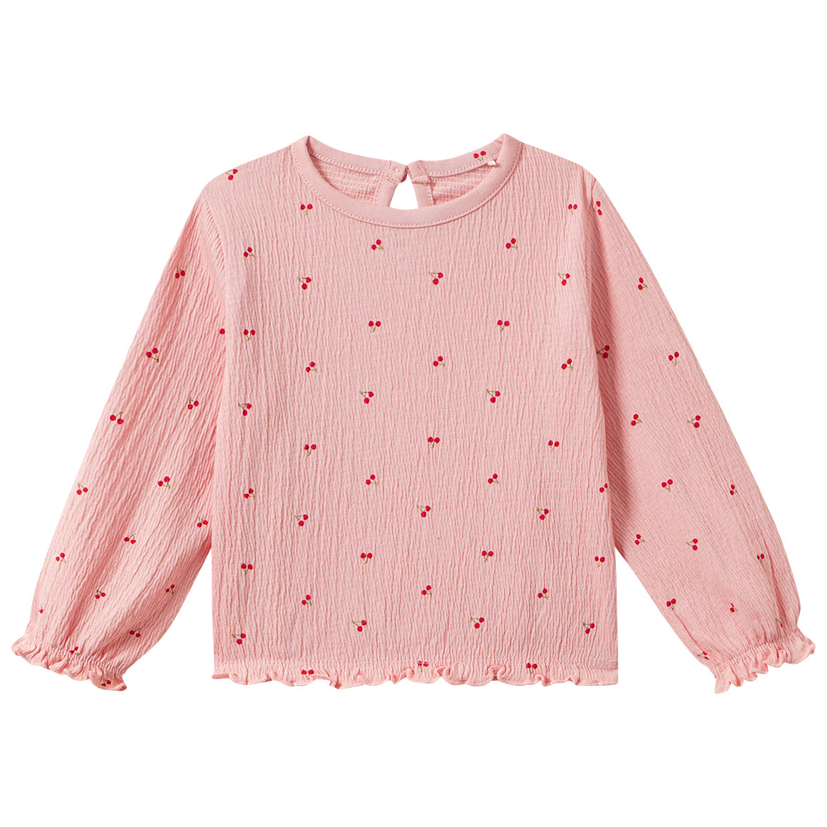Babyshirt met lange mouwen en crêpestructuur