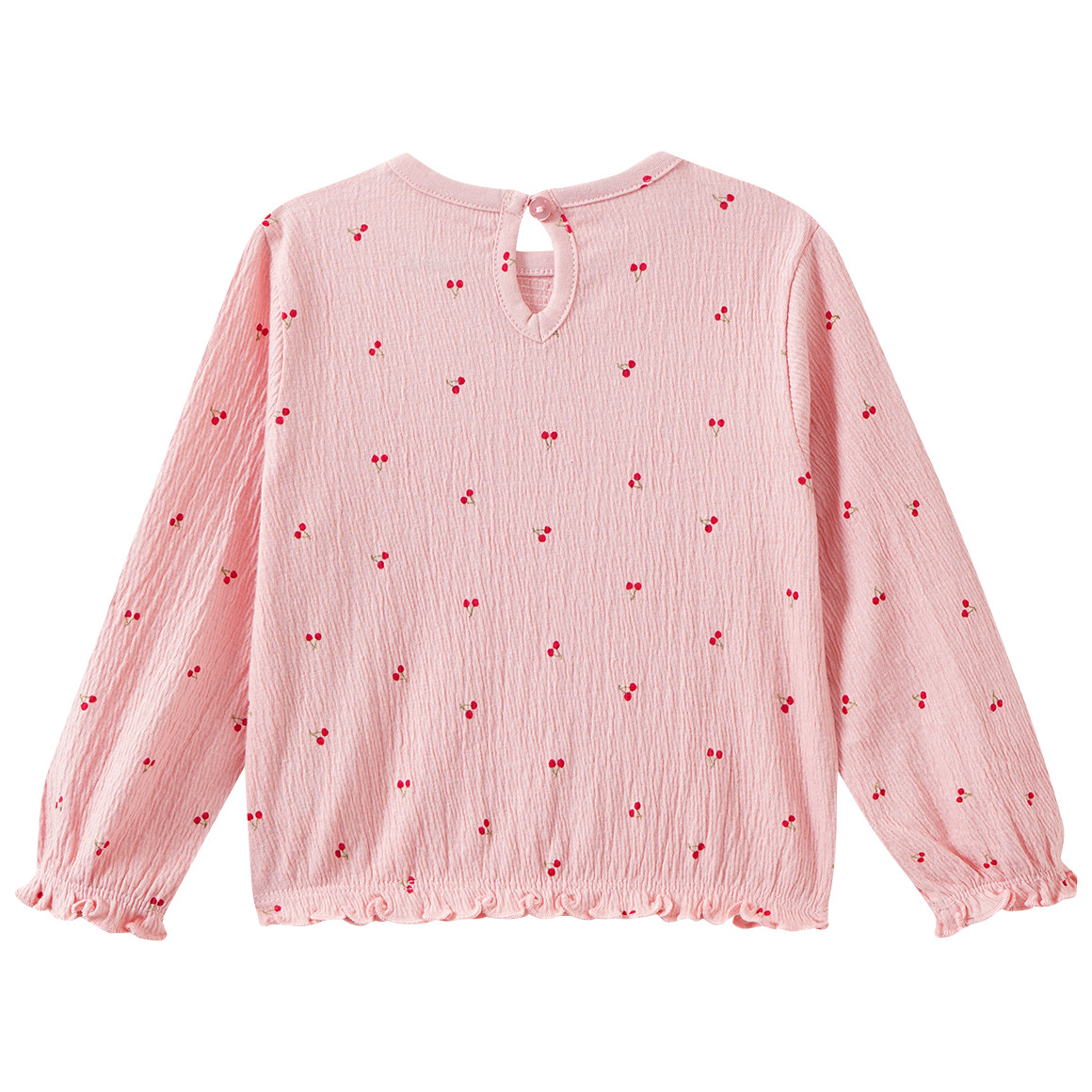 Babyshirt met lange mouwen en crêpestructuur