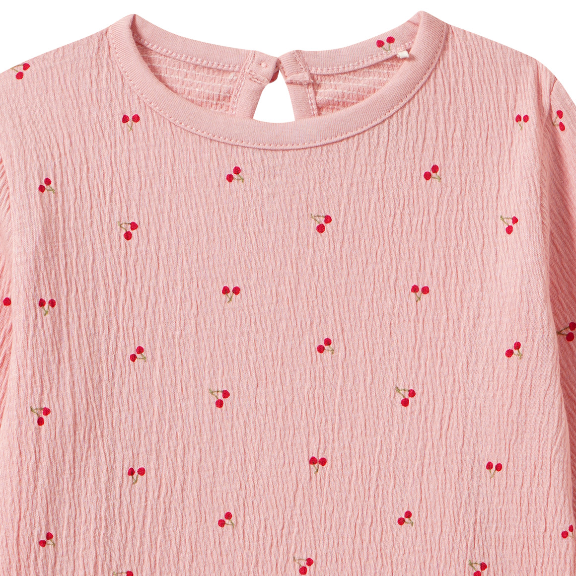 Babyshirt met lange mouwen en crêpestructuur