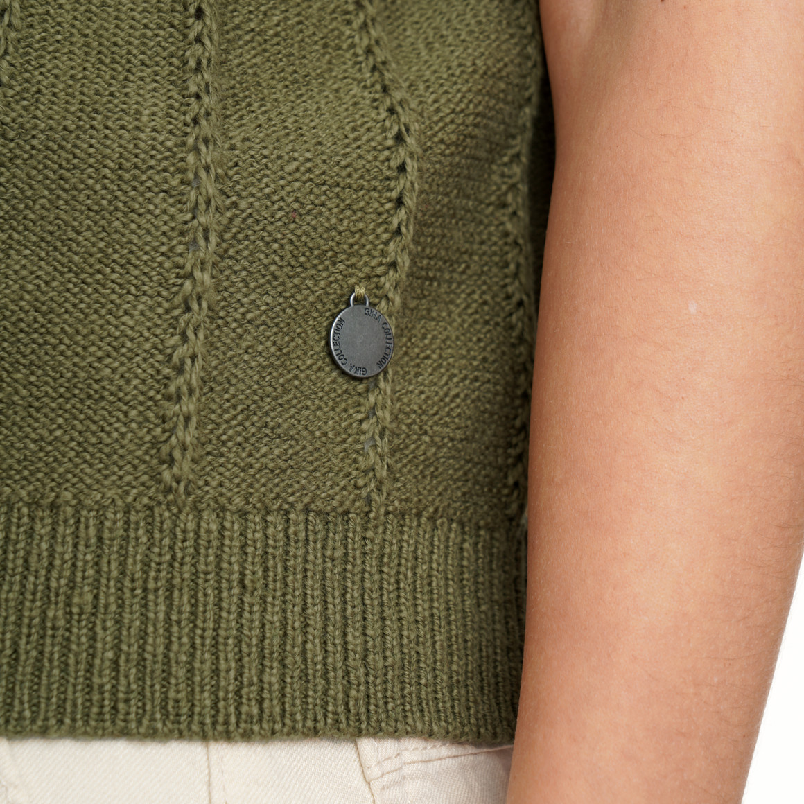 Damen Strickshirt mit kurzen Ärmeln