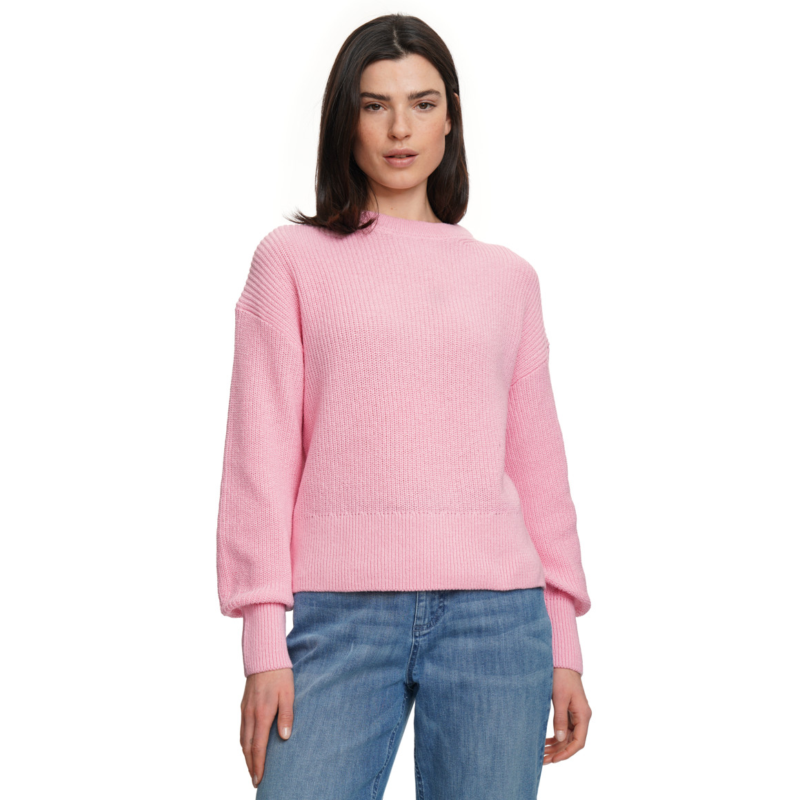 Damen Strickpullover mit Rippstruktur