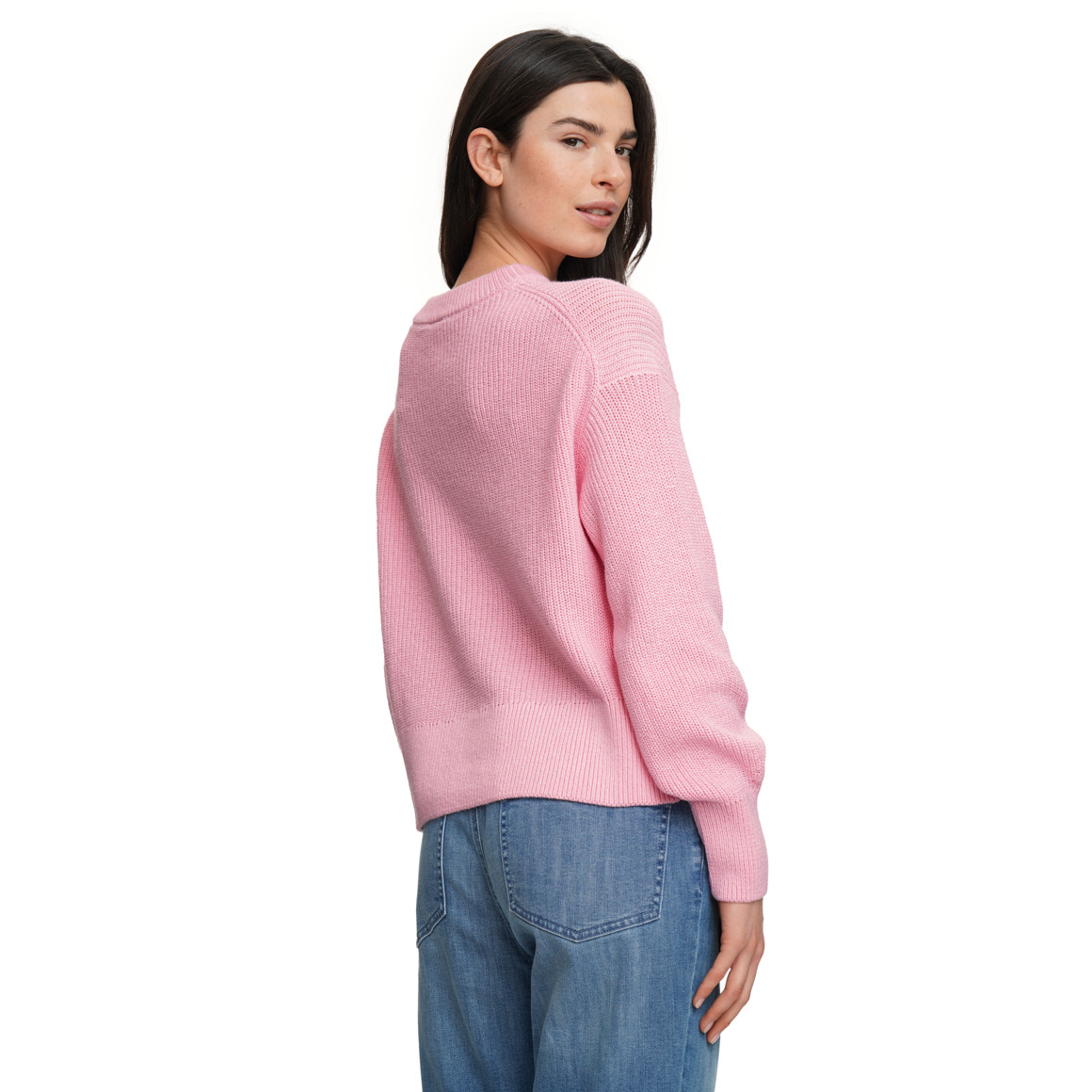 Damen Strickpullover mit Rippstruktur