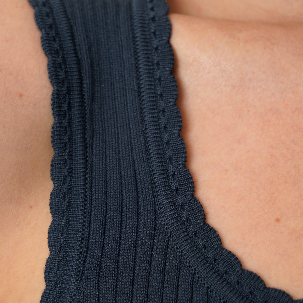 Damen Strick-Top in Ripp-Struktur