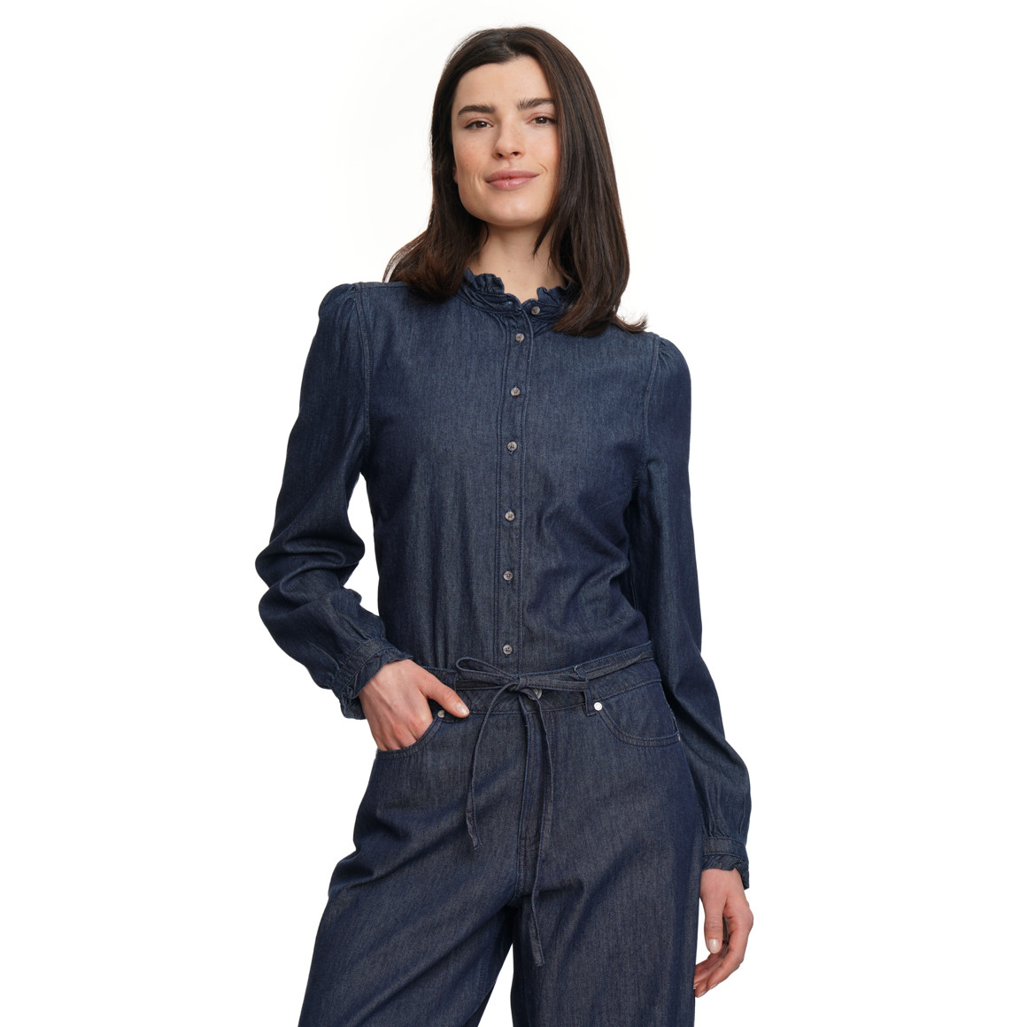 Damesblouse in donker denim