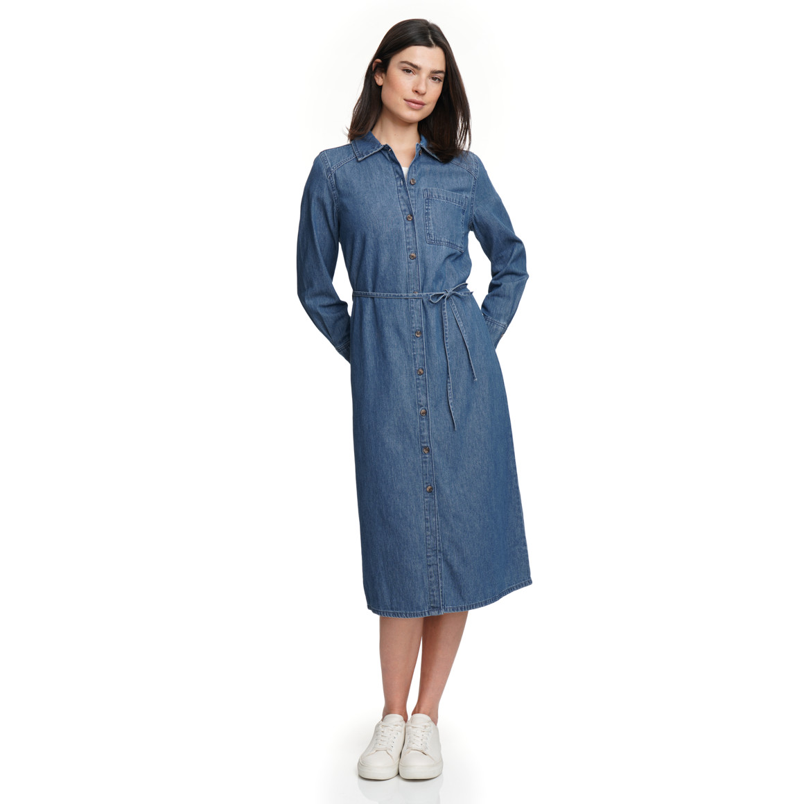 Damen Jeanskleid mit Bindeband