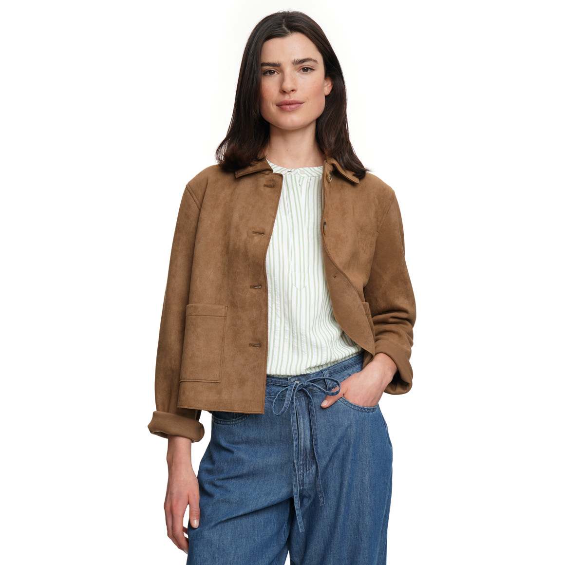 Damen Jacke in Veloursleder-Optik