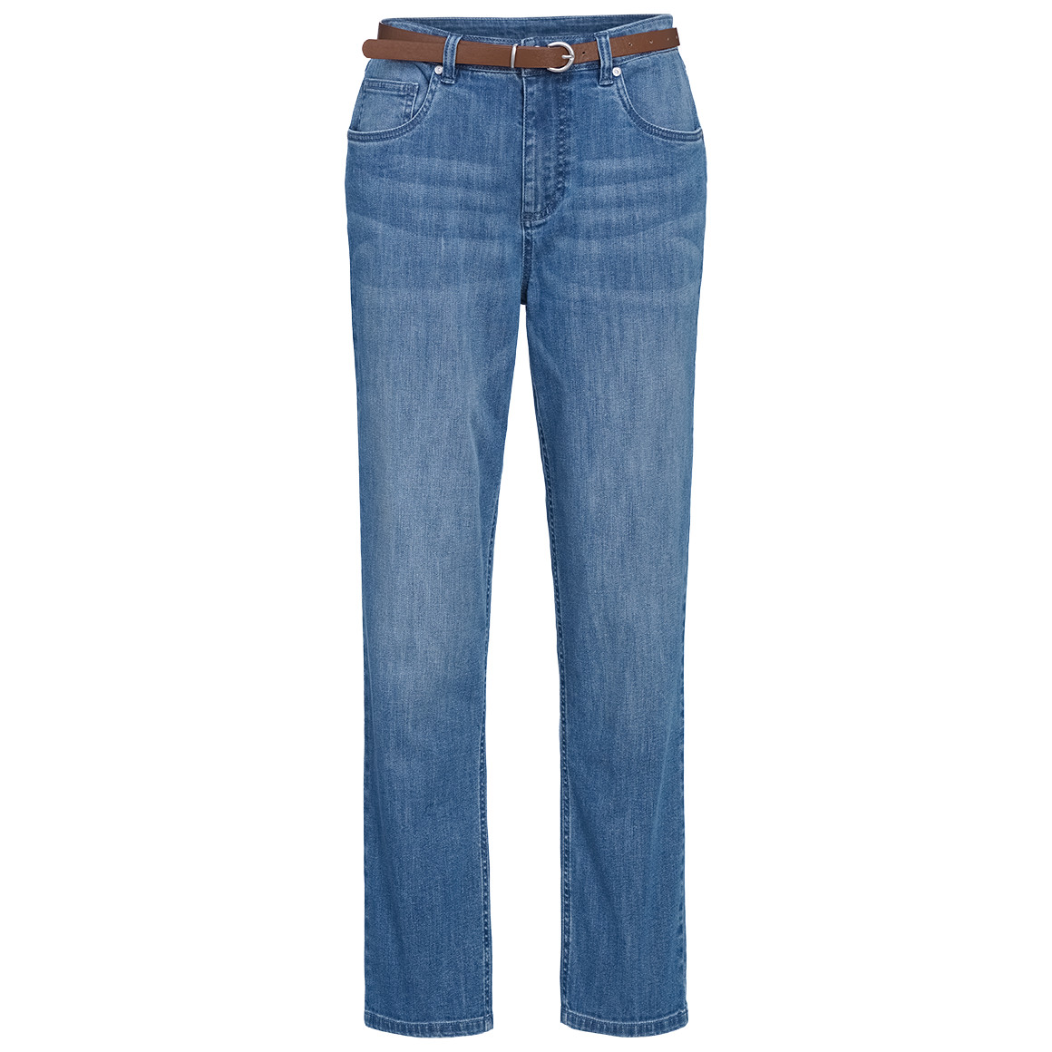 Damen Straight-Jeans mit Gürtel
