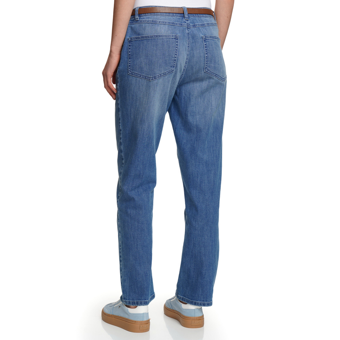 Damen Straight-Jeans mit Gürtel