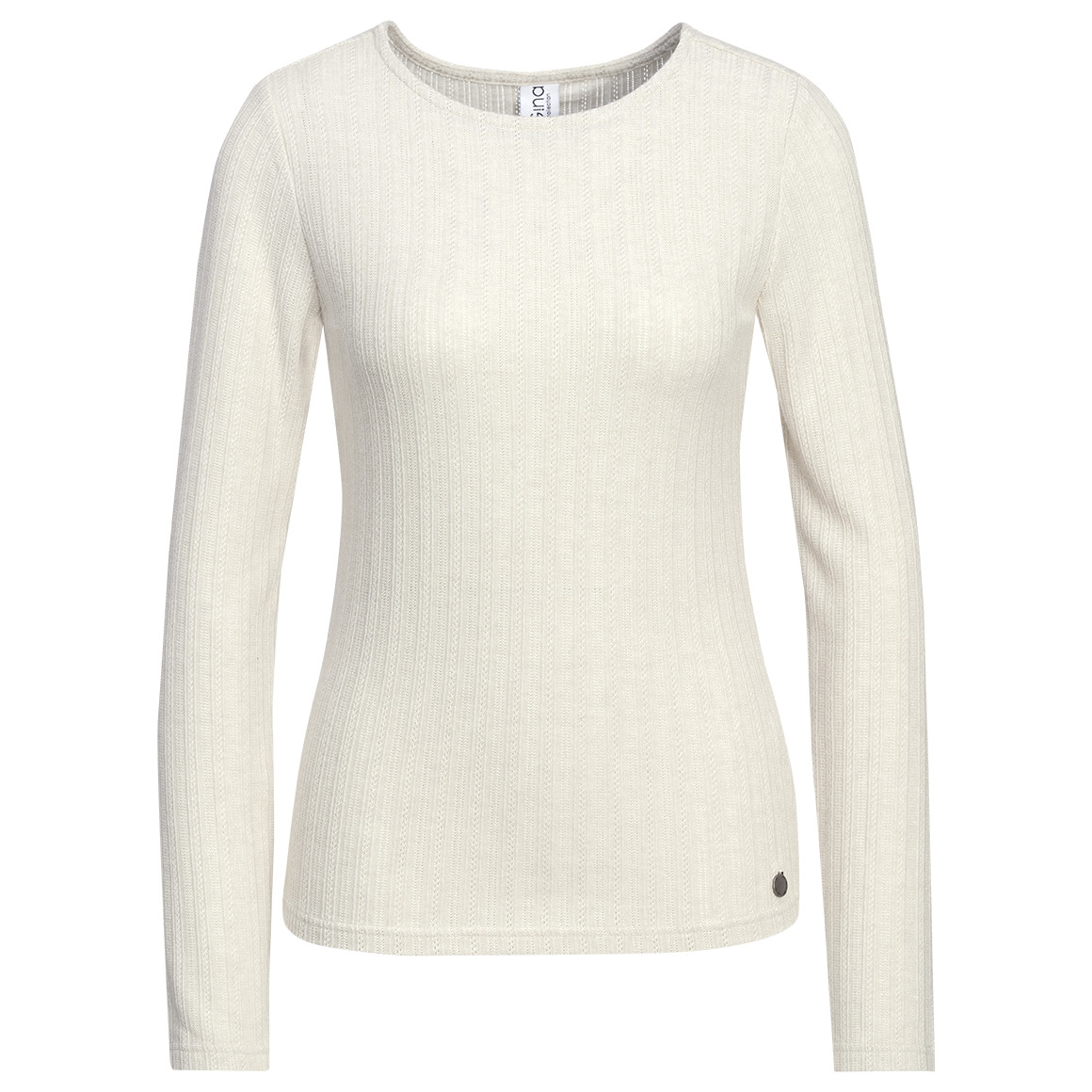 Damen Langarmshirt mit Strukturstreifen