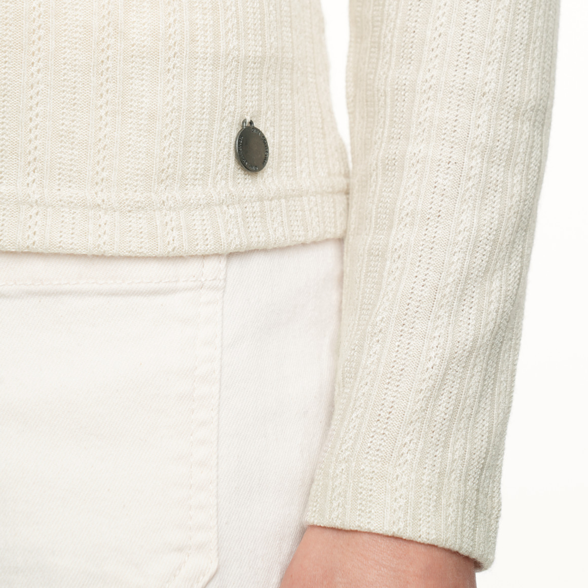 Damen Langarmshirt mit Strukturstreifen