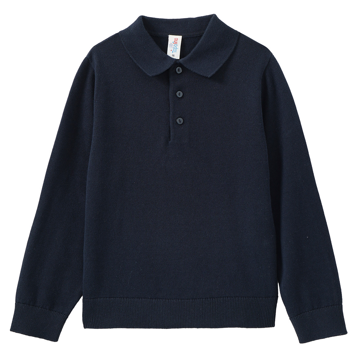 Jungen Feinstrickpullover mit Polokragen