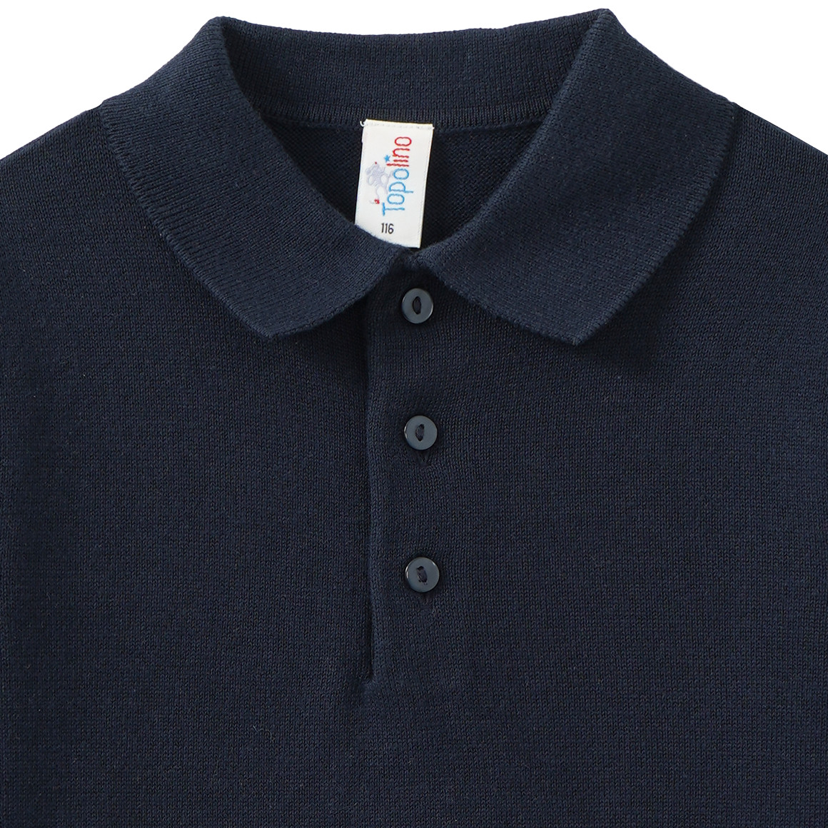 Jungen Feinstrickpullover mit Polokragen