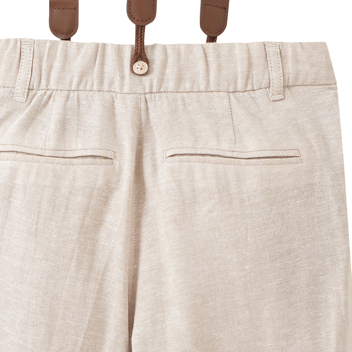 Geklede linnen broek voor jongens met bretels