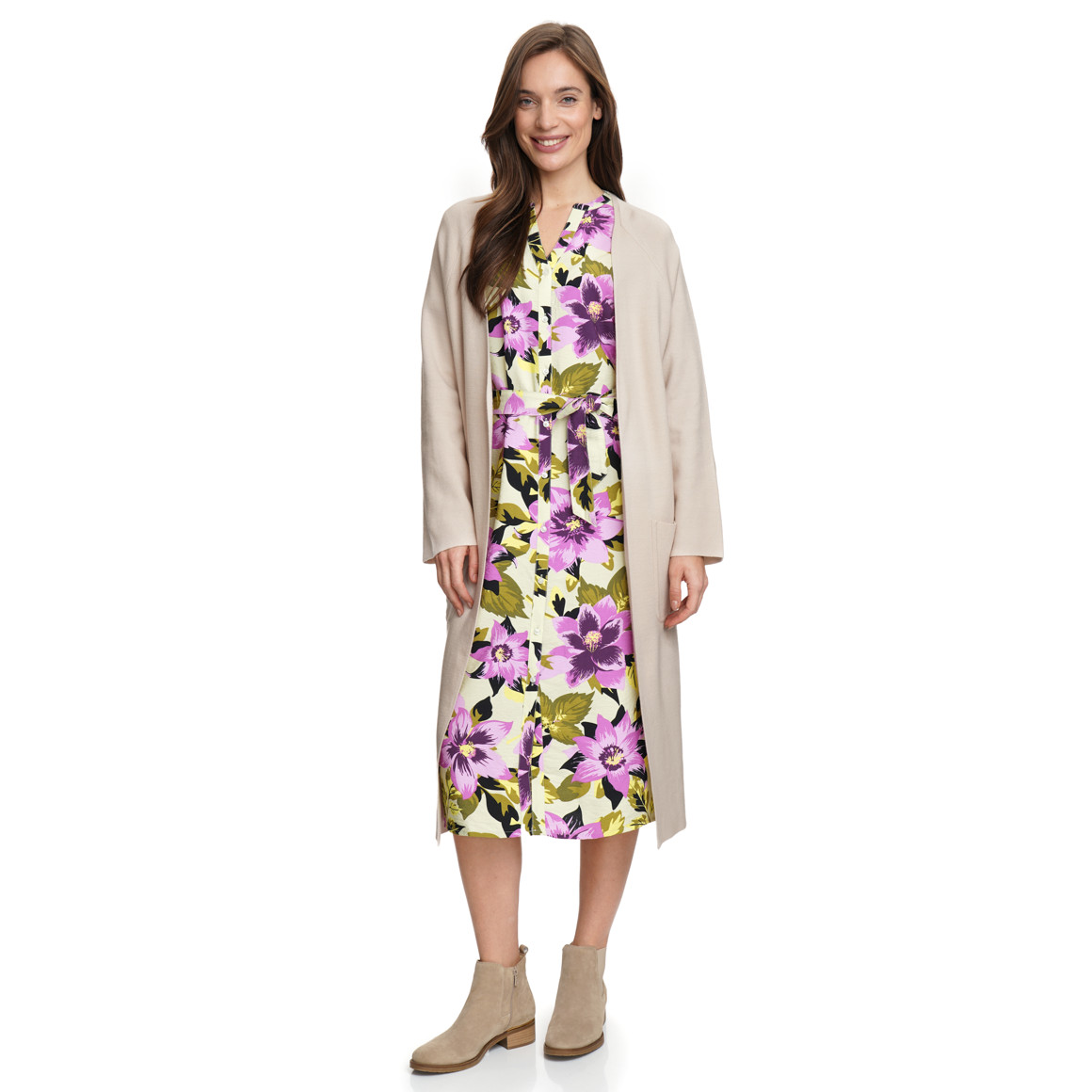 Damen Strickjacke lang geschnitten