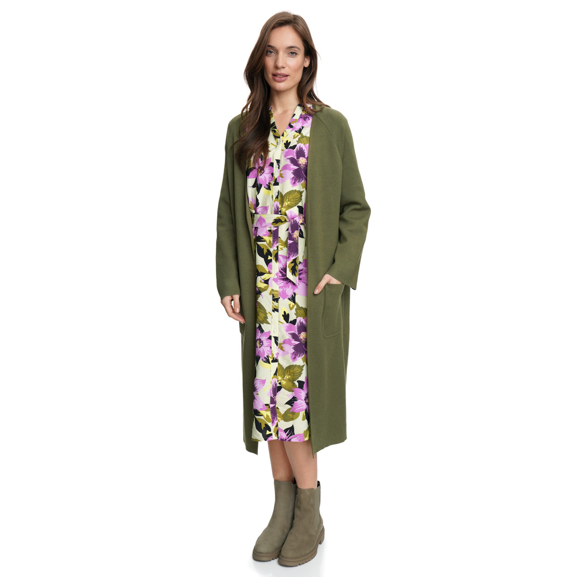 Damen Strickjacke lang geschnitten