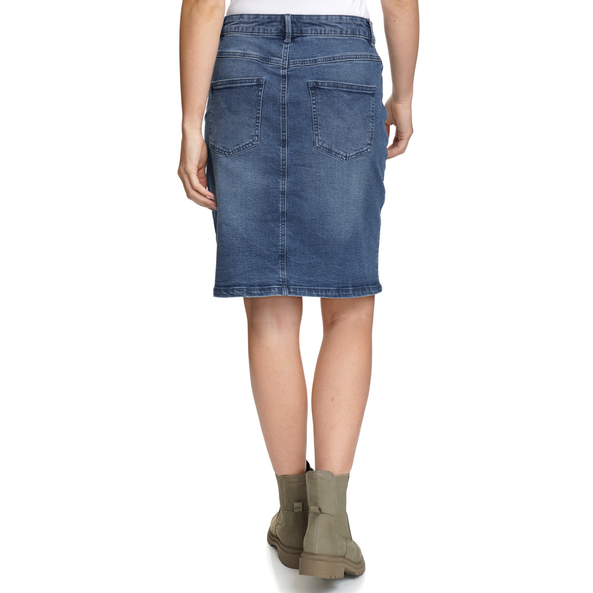 Damen Jeansrock mit Used-Effekt