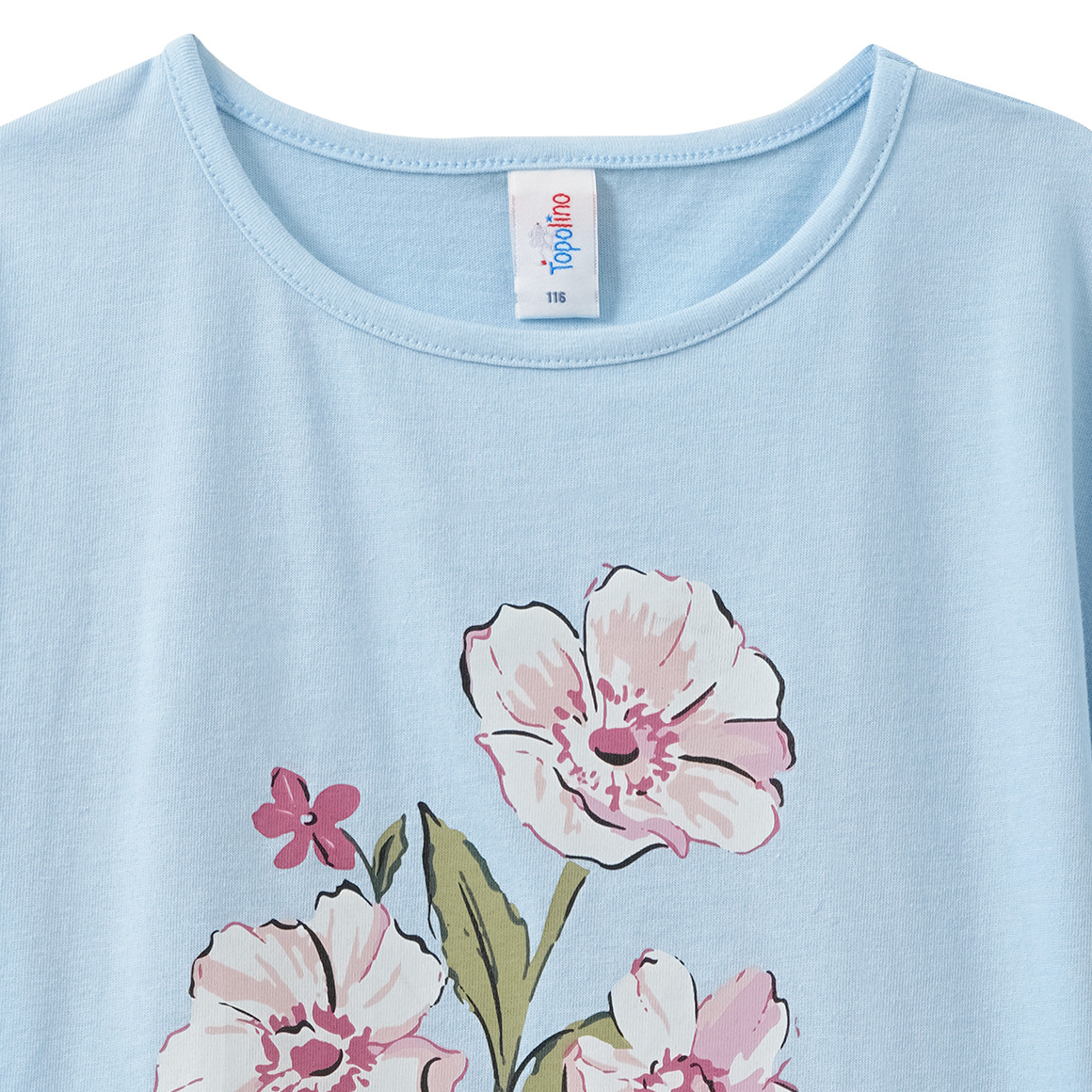 Mädchen T-Shirt mit Blumen-Print