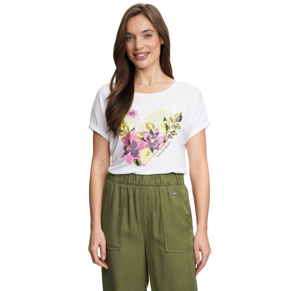 Damen T-Shirt mit Blumen-Print