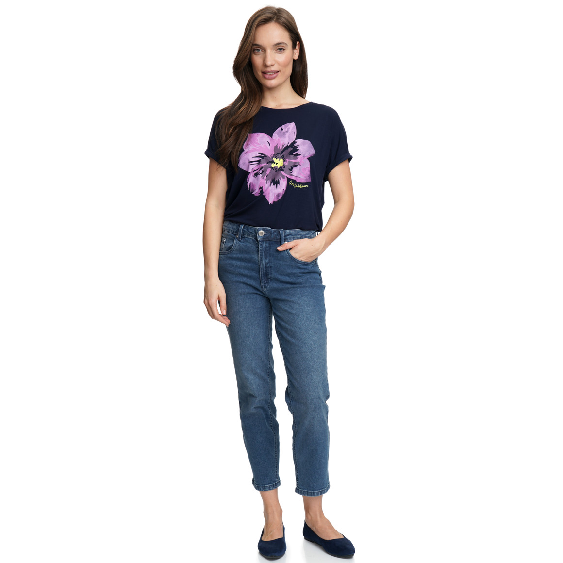 Damen T-Shirt mit Blumen-Print