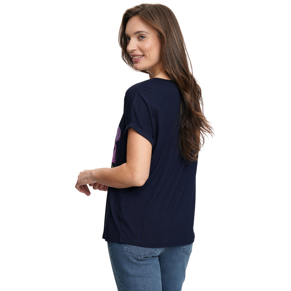 Damen T-Shirt mit Blumen-Print