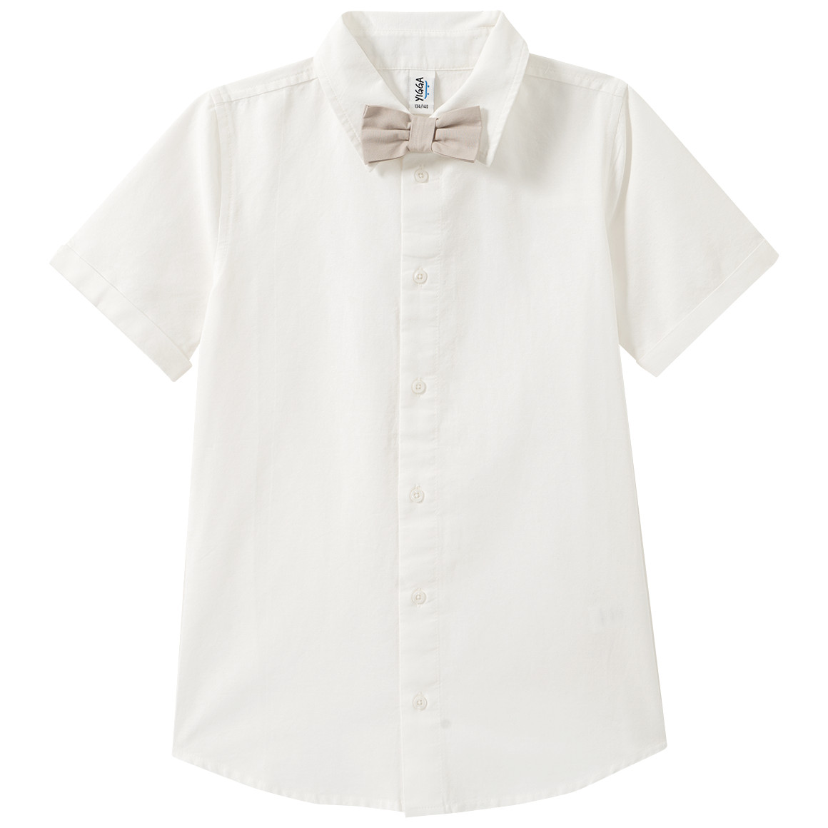 Jongensoverhemd met korte mouwen en strik