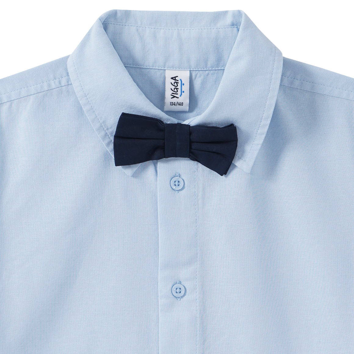 Jongensoverhemd met korte mouwen en strik