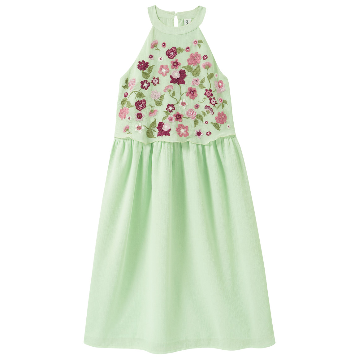 Mädchen Kleid mit Blumen-Stickerei