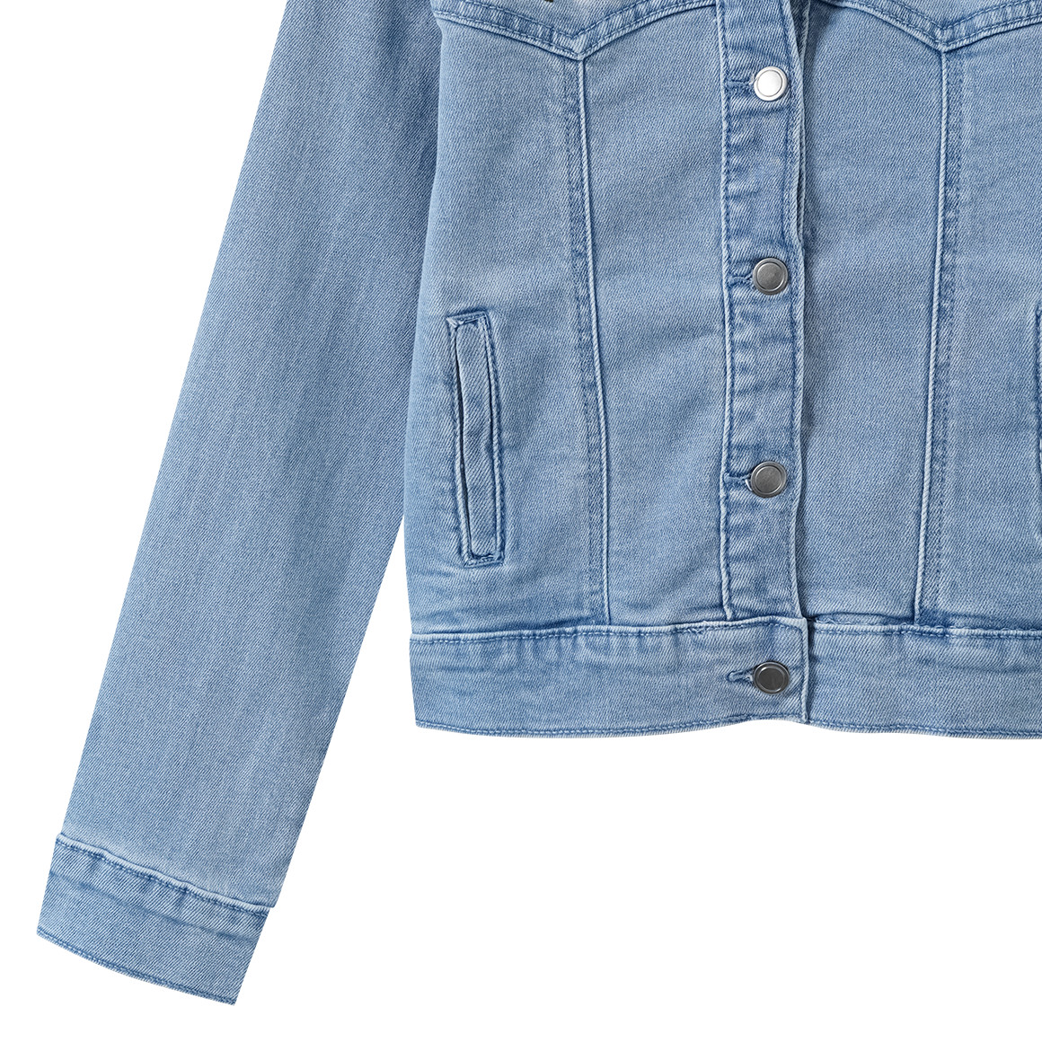 Mädchen Jeansjacke mit Blumen-Stickerei